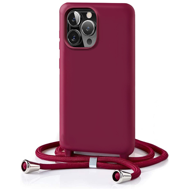 Θήκη Orso Soft TPU Κορδόνι Wine iPhone 13 Pro