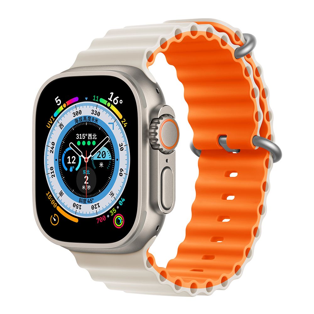 Orso Deluxe Sport Silicone Beige/Orange Λουράκι Apple Watch 42/44/45/49mm